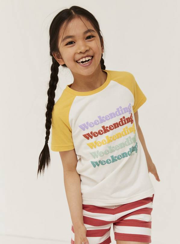 FATFACE Weekending Graphic Tee - 6-7 years